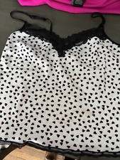 Victoria's Secret Small Heart Cami Satin Lace Lingerie Top Vintage Y2K EUC