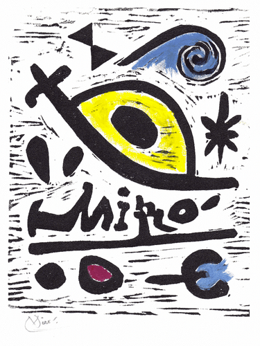 Joan Miro Hand Signed Ltd Edition Print "Composition 26" with COA (unframed) - Picture 2 of 2