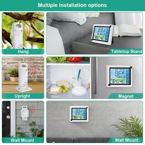 Digital LCD Indoor & Outdoor Weather Station Clock Calendar Thermometer Wireless - Picture 9 of 20