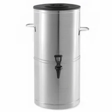 5 Gallon Round Stainless Steel Iced Tea Dispenser - Commercial Beverage Server