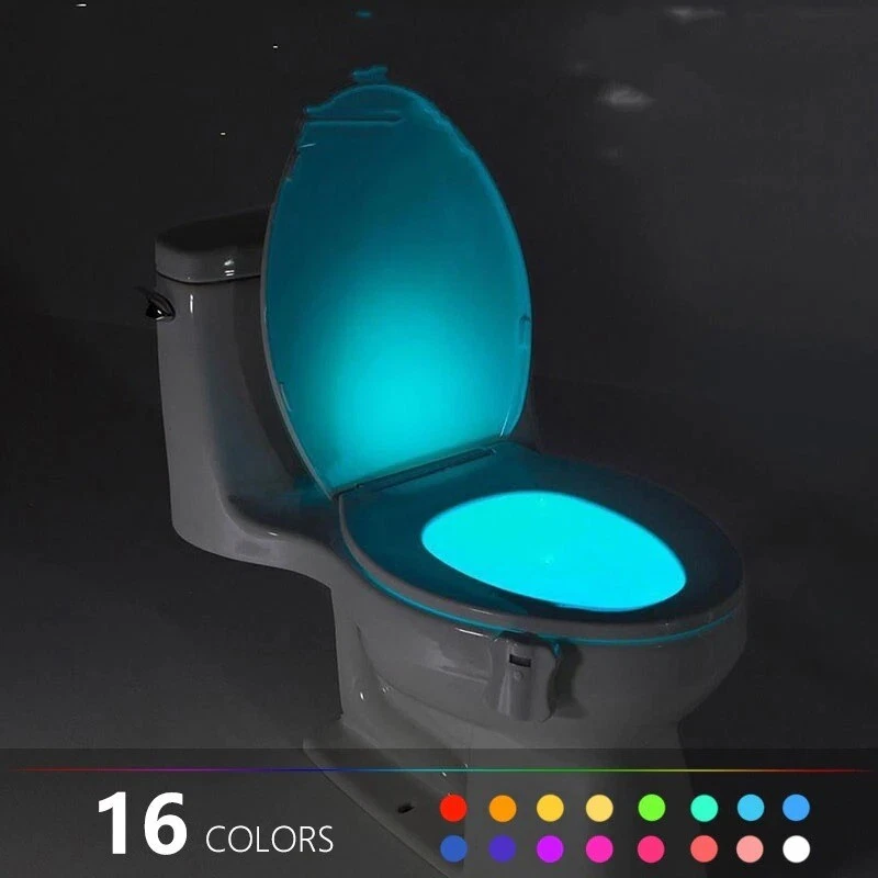 16 Colored Toilet Night Light Bathroom Toilet Automatic Motion