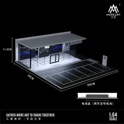 1/64 Diorama Garaje Modelo con Lichit Coche Showroom Escena Modelo Display Case DE - Imagen 69 de 98