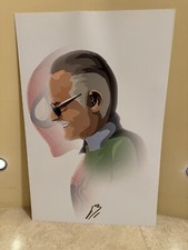 Stan Lee Spiderman Silhouette Signed Tribute Print Collectible Autograph 11 x 17