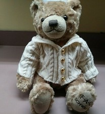 FAO Schwarz Anniversary Beige Teddy Bear Plush 2017 Cardigan Sweater