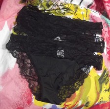 3 CALVIN KLEIN QF1200 001 MICROFIBER AND LACE BIKINI PANTIES XL