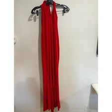 NWT Nookie Illegal Plunging V-Neck Halter Bodycon Cocktail Gown Red Women's S