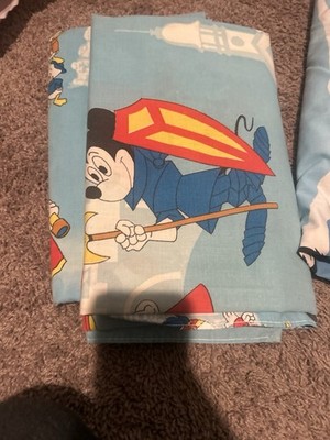 Disney Mickey Mouse Blue Bed Sheet Character Print