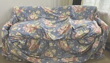 Sofa Slip Cover 2 Seat Love Seat Cotton Floral Chintz Shabby Chic French Cottage