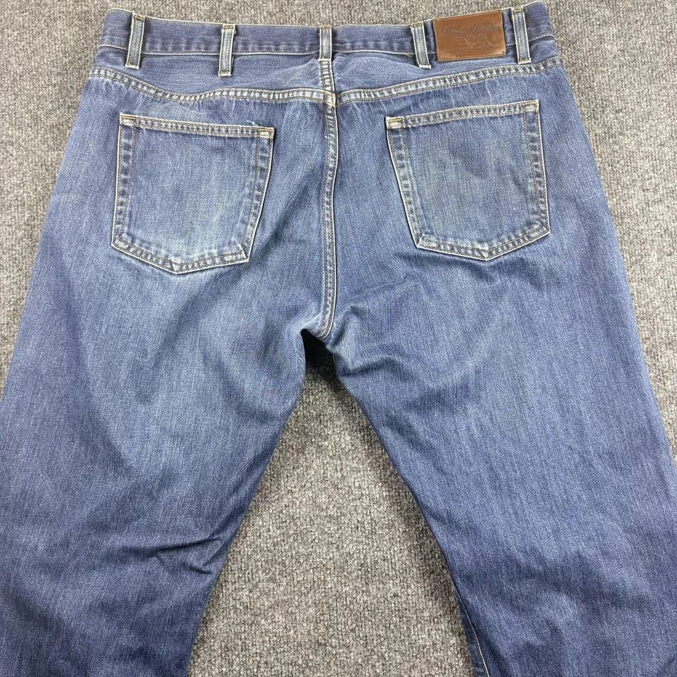 Pantalones de mezclilla Brooks Brothers 1818 para hombre 38x30 azul calce recto hechos en Supima en EE. UU. Foto 3 de 4