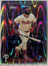 2025 Topps Chrome Kyle Schwarber #31 RayWave Refractor Phillies