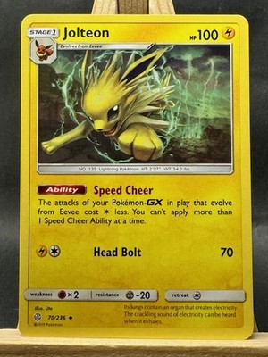 Jolteon Pokemon Trading Card Game Sun & Moon - Cosmic Eclipse 70/236 NM