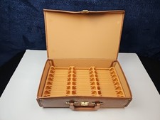 Vintage Service MFG. CO. Vinyl 24 Cassette Tape Carrying Case - Brown