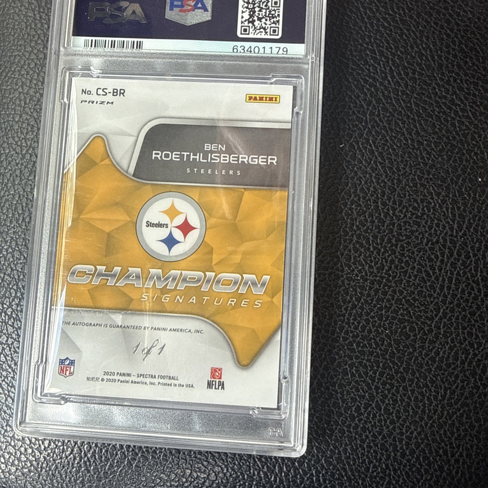 2020 Panini Spectra Ben Roethlisberger  Championship signatures  Auto 1/1 view 4