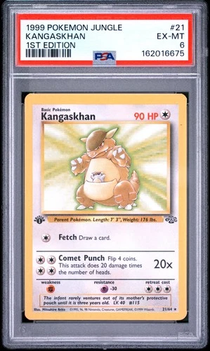 1999 POKEMON JUNGLE 1ST EDITION #21 KANGASKHAN PSA 6