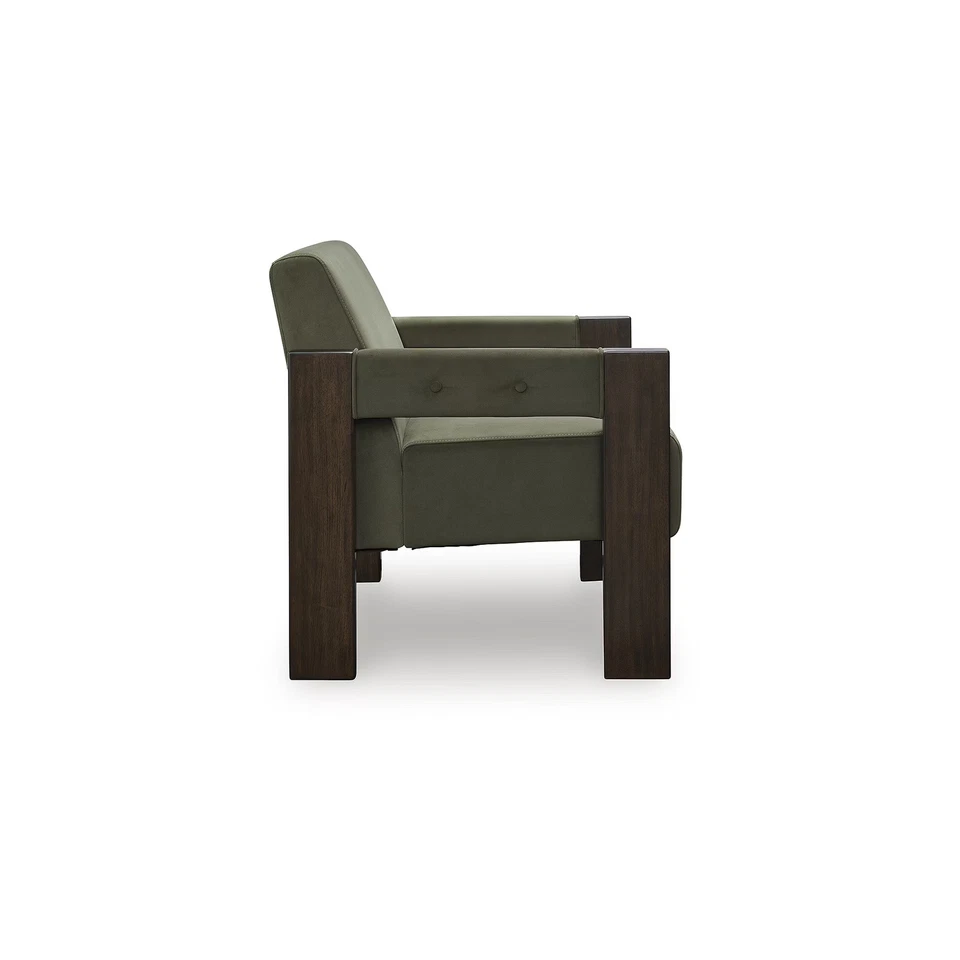Signature Design by Ashley Adlanlock Accent Chair in Olive Green Velvet and - Image 3 of 4