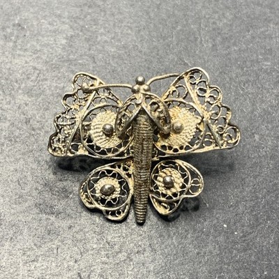 STERLING SILVER 925 lot Brooch V29 Gypsy Moth Vintage Death Of Dead Butterfly