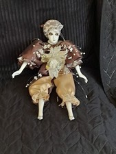 Reinart Faelens Porzellan Harlekin Sammelpuppe, 40cm