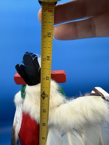 BAMBOLA KACHINA NATIVI AMERICANI HOPI "AQUILA" FATTA A MANO INTAGLIATA DIPINTA FIRMATA 14" - Foto 6 di 13