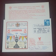 LIVERPOOL V CRUSADERS 1976 DAWN FIRST DAY COVER SIGNED BY PHIL NEAL