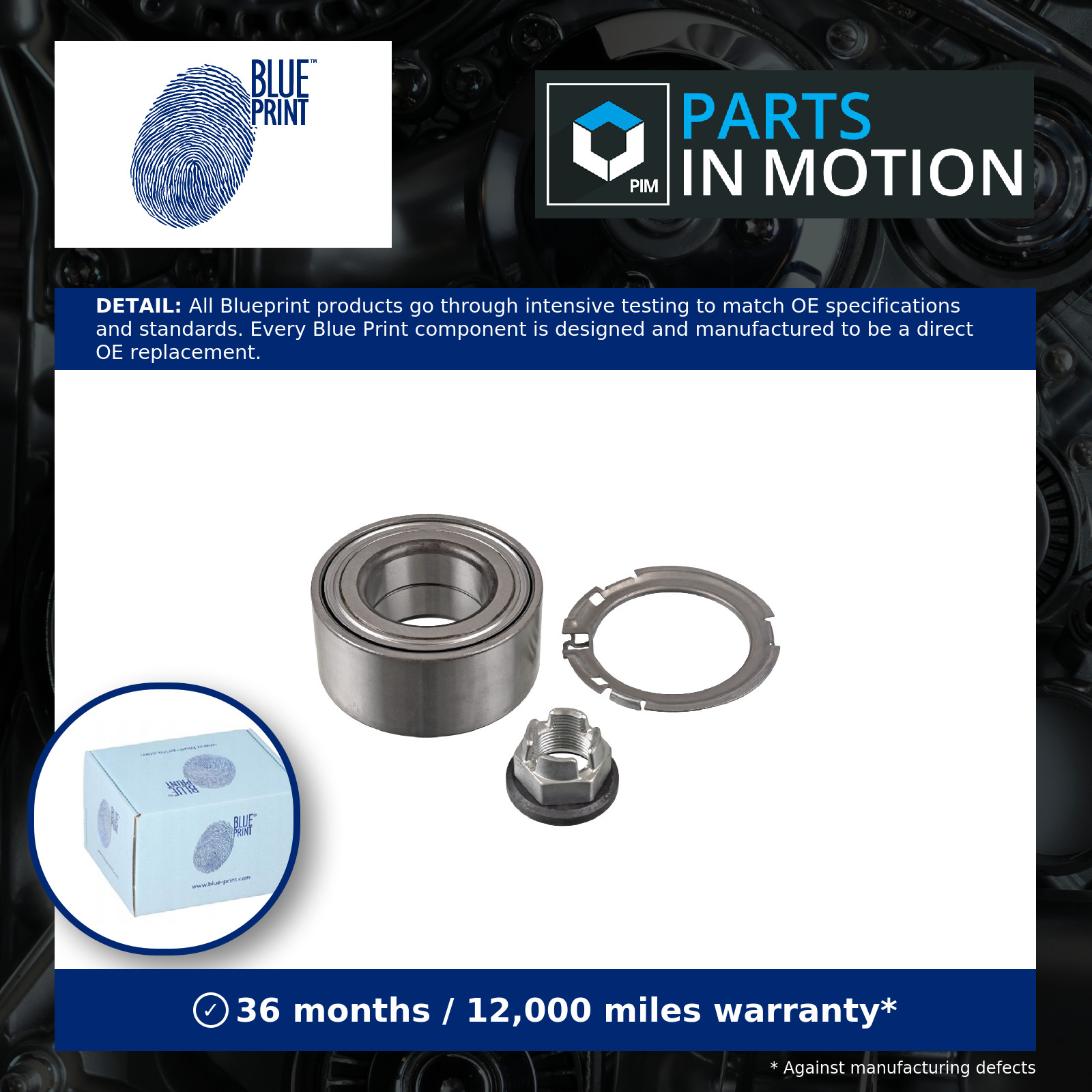 Wheel Bearing Kit Front Left or Right ADN18247 Blue Print 4021000QAF 4408669 New