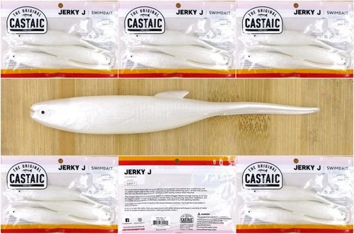 (5) Packs Castaic 7" Giant Jerky J Swimbaits (3 Per Pack) Albino Brand New