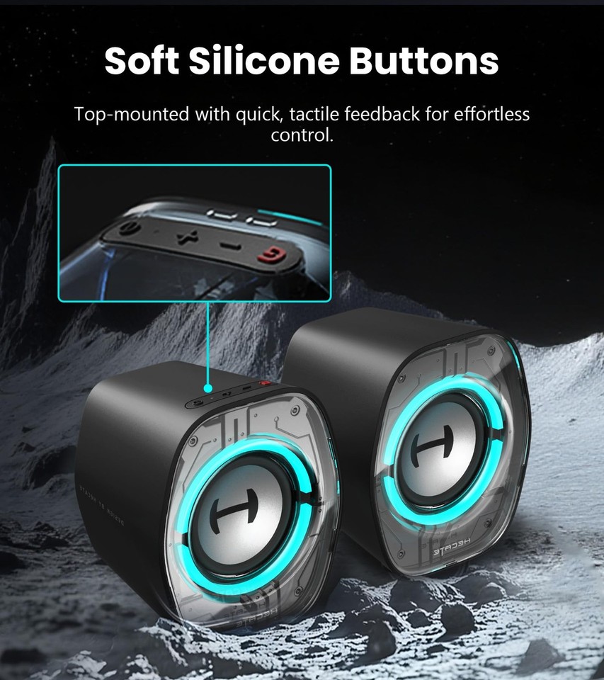 Edifier G1000 II Desktop Speakers – 2.5″ Driver, RGB Verlichting, Bluetooth 5.4, USB-C/AUX, EQ Modes, Voor Pc/gaming (zwart)