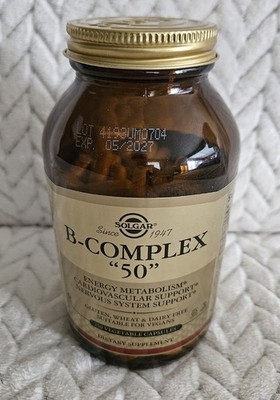 Solgar B-Complex ''50'' - New Sealed Bottle of 250 Capsoles