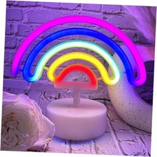 Rainbow Neon Sign - USB or Battery Operated LED Light for Classroom, Girls