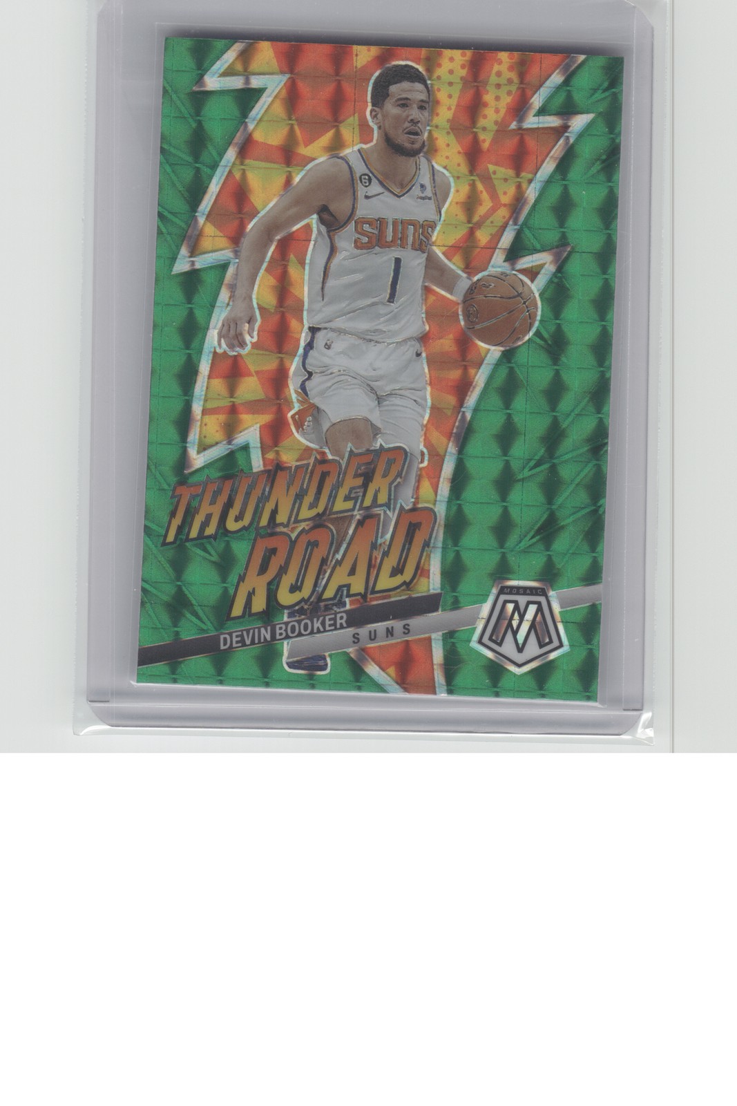 2022-23 Panini Mosaic #2 Devin Booker Thunder Road Mosaic Green B33R1C24