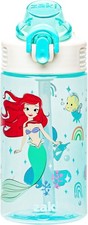 Zak Designs Disney Princess Sage Water Bottle For School or Travel, 16oz Durable