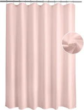 Waterproof Shower Curtain Liner Fabric, 70"W x 72"L (Pack of 1) Blush Pink