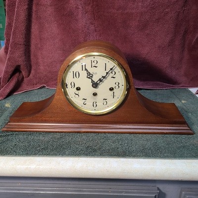 Vintage Franz Hermle Sligh German Mantle Chime Clock  20'' Large Walnut Wood