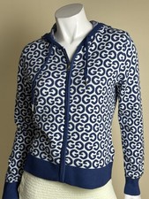 80 GUESS AVERY FULL ZIP SWEATER HOODIE G Logo Sz L. B.032
