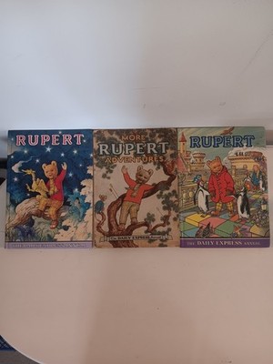 3 X Collectable Vintage Rupert Annuals The Daily Express