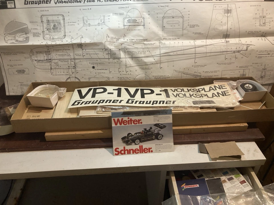 Graupner 4650 Volksplane Baukasten Schnellbaukasten Modellflugzeug SEHR SELTEN! - Bild 4 von 4
