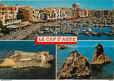 Postcard - 34 - Cap d'Agde - Multivues - Boats - Fort Brescou - CPM