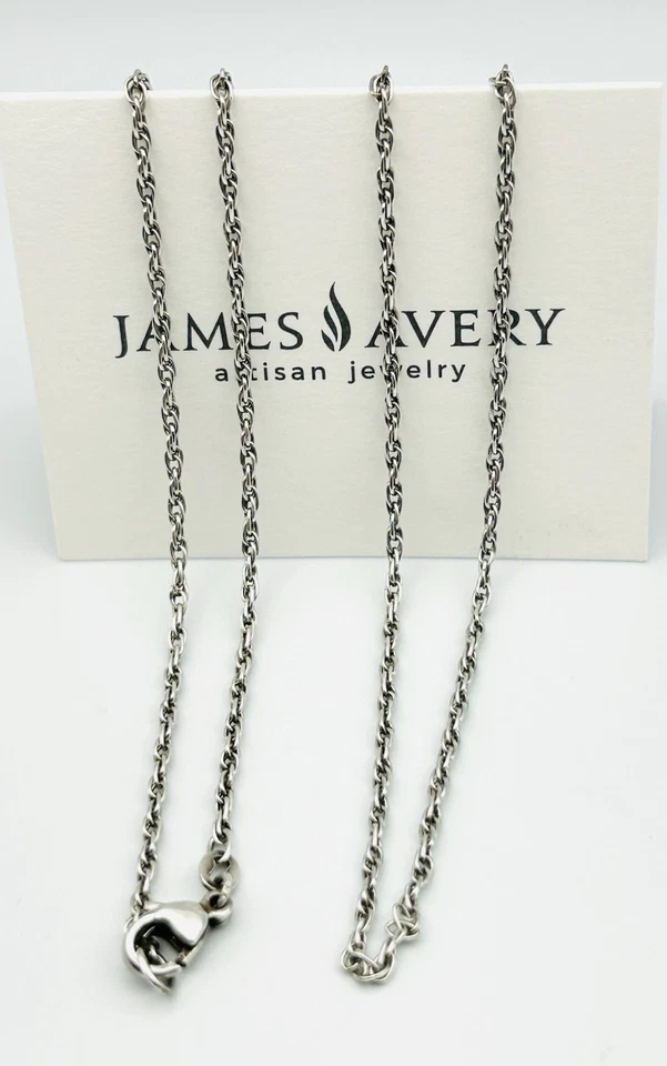 Collar de cadena de cuerda de plata esterlina James Avery de 25" 1,8 mm - 6,68 gramos Foto 4 de 4