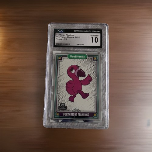 2025 Topps Chrome VeeFriends Forthright Flamingo Chrome CGC 10
