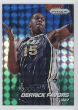 2014-15 Panini Prizm Blue & Green Mosaic Prizm Derrick Favors #91 0w8