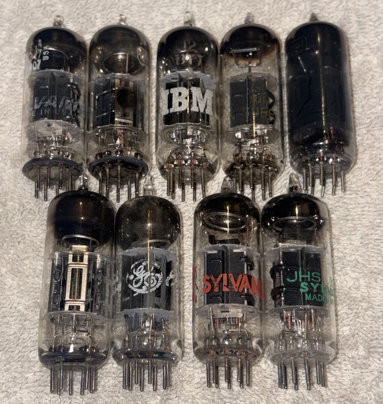 12BY7 Vacuum Tubes Lot If 9 GE Sylvania RCA Etc Tested Good