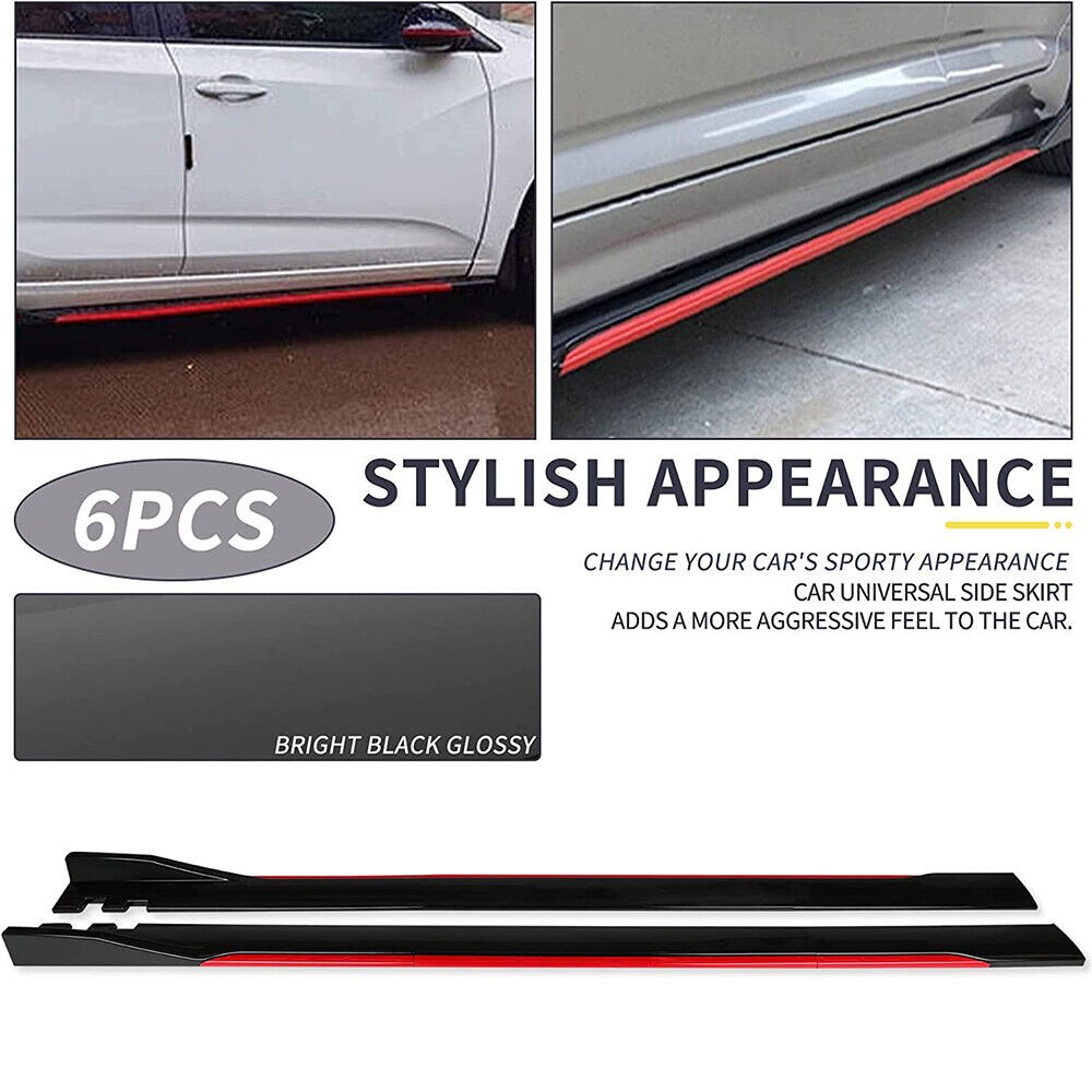 Glossy Black Look 86.6" Side Skirt Extension Spoiler Splitter For bmw 5 Serie