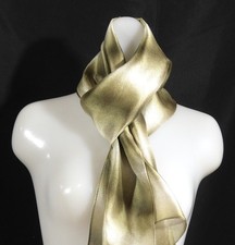 GUCCI Sciarpa Seta Oro Scialle Stola Lungo Avvolgente 100% Seta Made in Italy Elegante D599