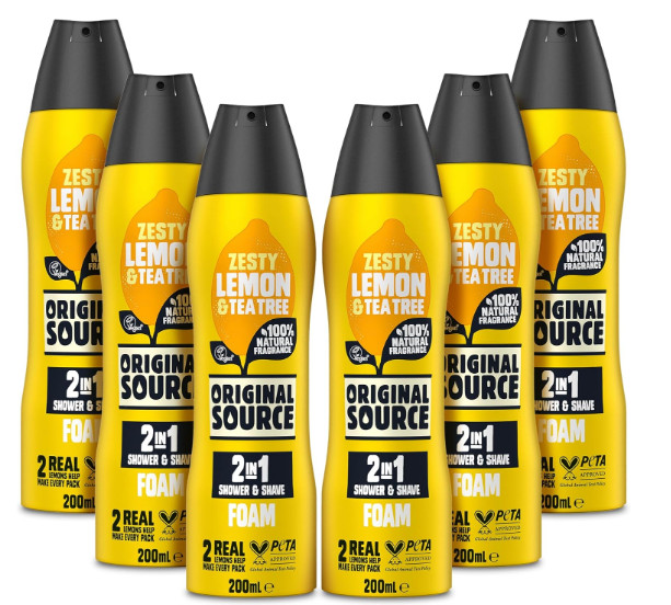 Original Source Lemon Shower Foam 6X200ml - Image 3