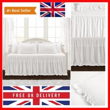 Ruffle Skirt Daybed Cover Set - 5 Piece Luxurious Farmhouse Bedding Set - Ele...
