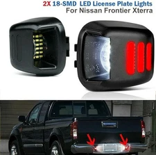 Luces LED traseras para placa de matrícula blancos y tubo de luz rojo en forma