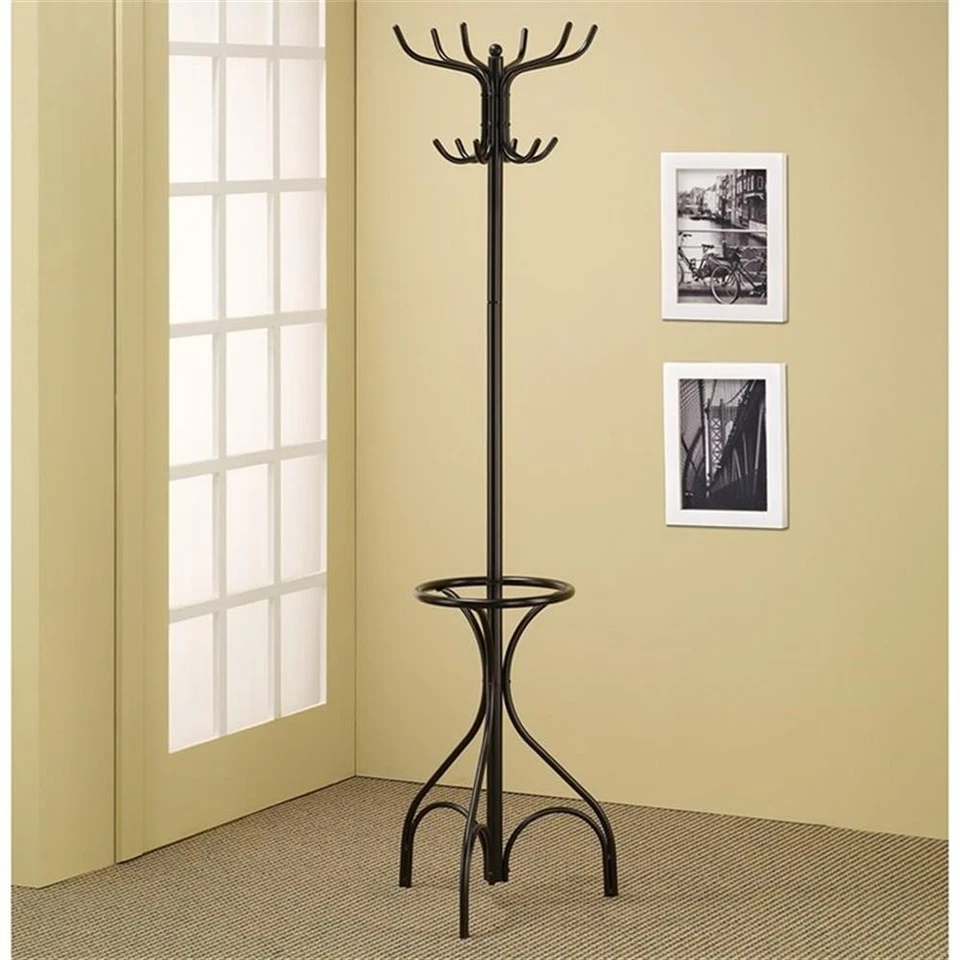 Perchero de metal tradicional Coaster en negro Foto 2 de 2