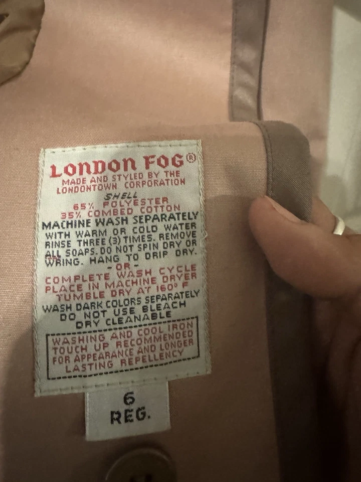 Abrigo de lluvia vintage London Fog para mujer talla 6R tostado para todo tipo de clima EE. UU. Foto 3 de 4