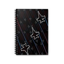 Fighter Jet Pattern Spiral Notebook - Free Shipping