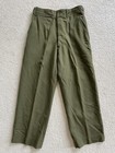 TROUSERS FIELD WOOL SERGE OLIVE GREEN-108 SMALL SHORT M-1951 Army Military Korea — photo 1