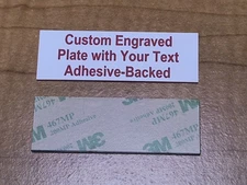 Custom Engraved 1x3 White Plate w Red Font Text / Plaque Sign Personalized